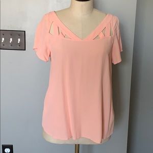 Anthropologie peach short sleeve shirt small